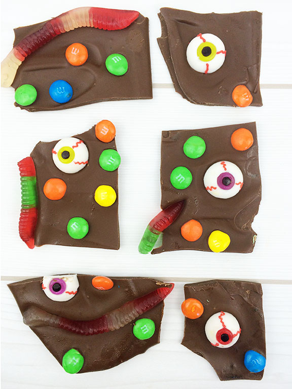Halloween Goblin Chocolate Bark | Beauty and Blooms