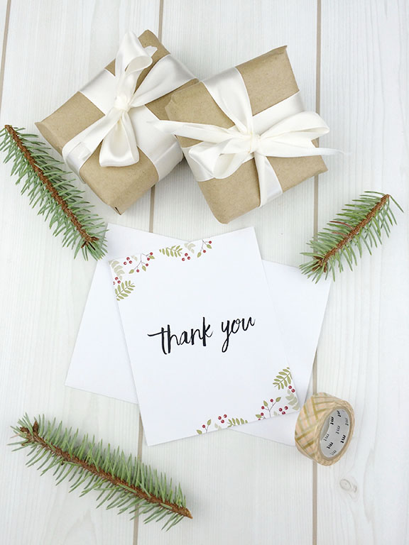Printable Christmas Thank You Card