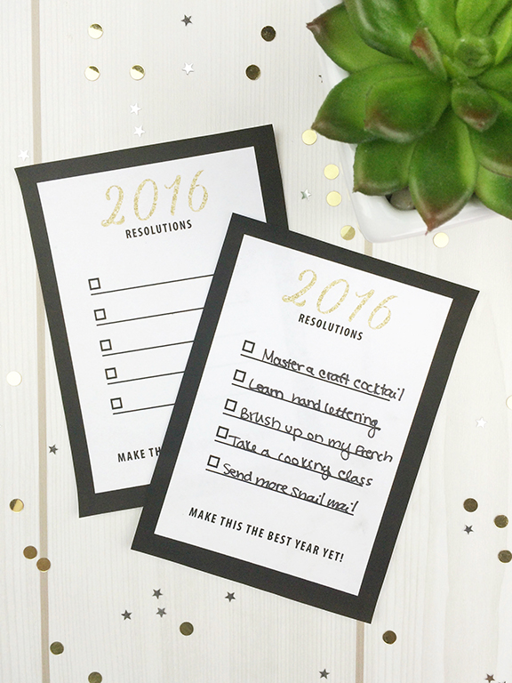 FREE Printable New Year Resolution Cards