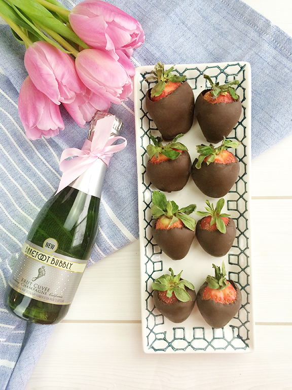 Champagne Infused Chocolate Covered Strawberries