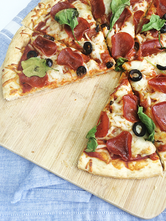 Homemade Pizza. Perfect for a stay-at-home date night!