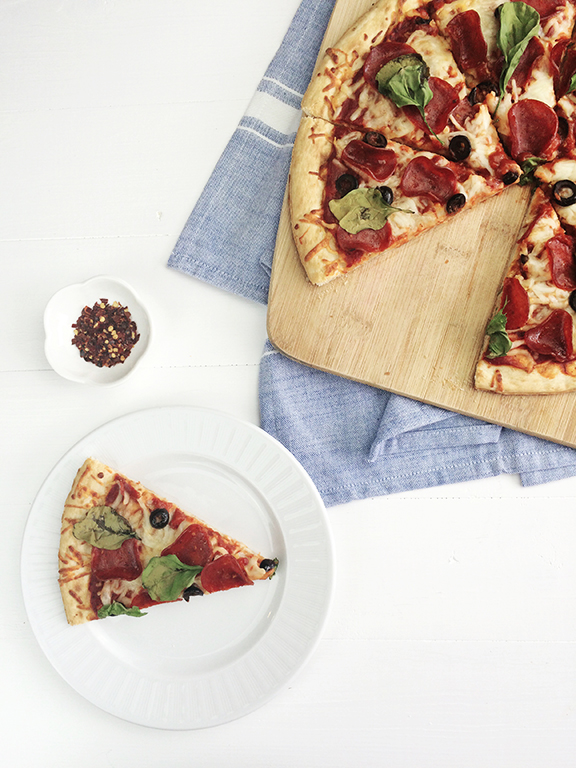 Homemade Pizza. Perfect for a stay-at-home date night!