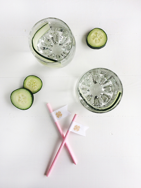 FREE Printable St. Patrick's Day Shamrock Drink Flags!