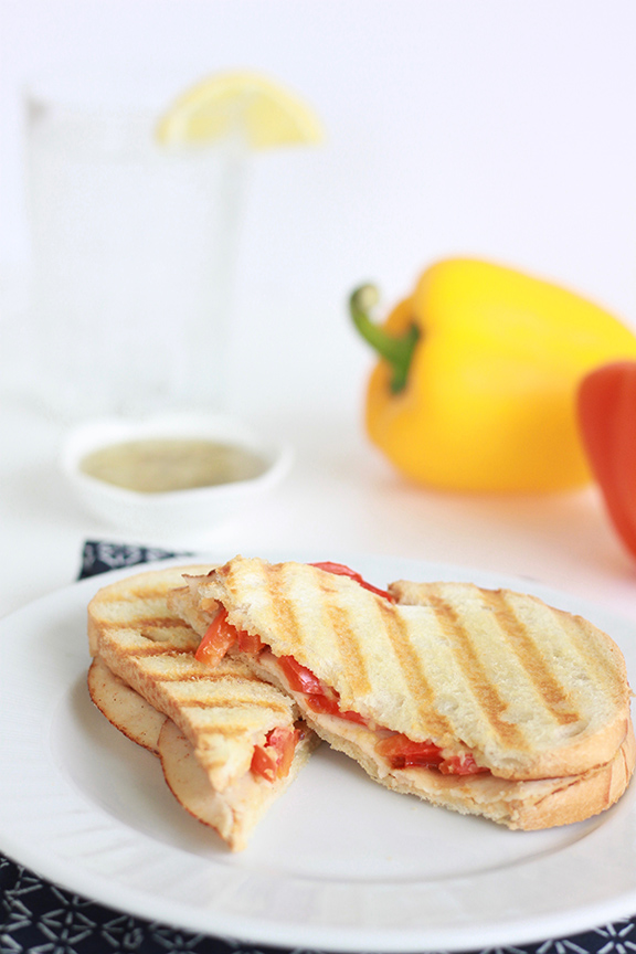 Hummus Panini with Pepper Jelly