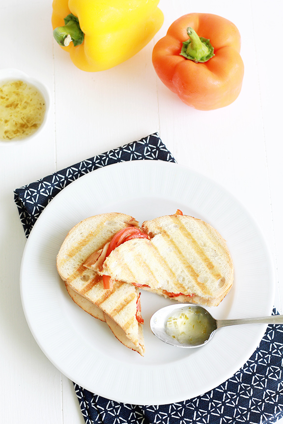 Hummus Panini with Pepper Jelly