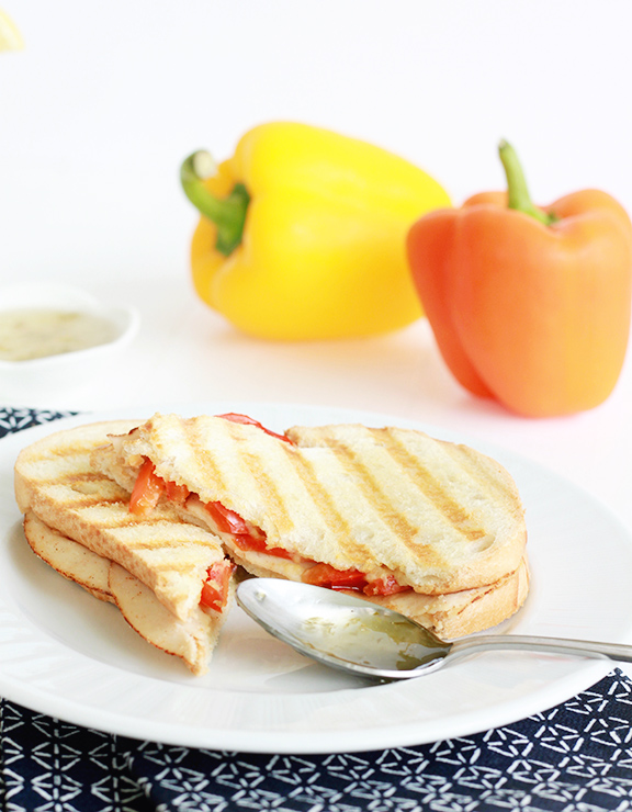 Hummus Panini with Pepper Jelly