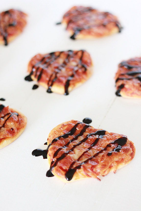 Mini Heart Shaped Pizzas